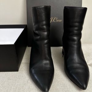 Black Leather Ankle Boots by J Crew. Women’s Size 8